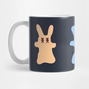 Pastel Bunnies with upside-down Bunny Ghost Mug